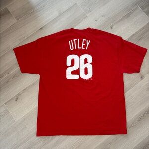 Vintage 2008 Chase Utley Phillies T Shirt Majestic Red Men’s